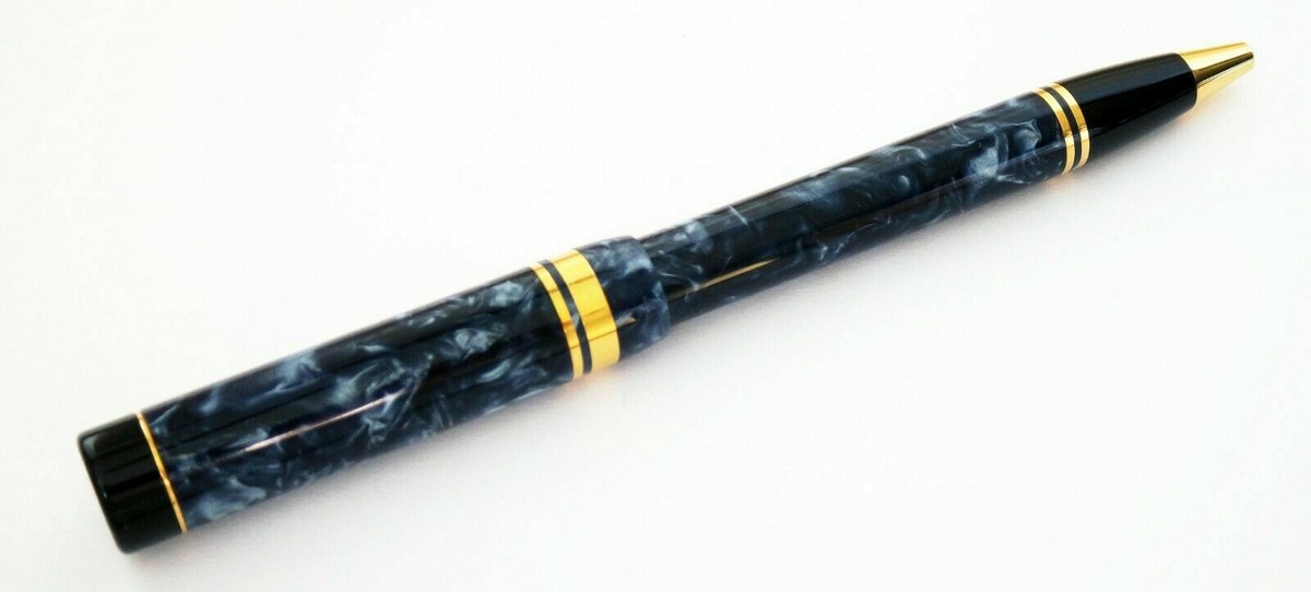 Parker Duofold Centennial Ballpoint Pen Marble Blue Cap Activated
