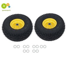 2-Pack 15x6.00-6 Lawn Mower Tire And Wheel - 3/4" Axle 3" Hub Inflated Tires