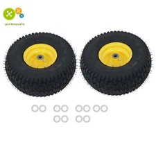 2-Pack 15x6.00-6 Lawn Mower Tire And Wheel - 3/4" Axle, 3" Hub  Inflated Tires