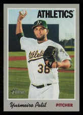 2019 Topps Heritage Yusmeiro Petit #41 Oakland Athletics Baseball Card