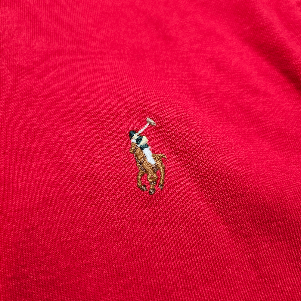 Polo Ralph Lauren Pony Logo Lightweight Jacket Quarter Zip Small Red Embroidered