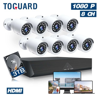 5MP Lite 8CH DVR 1080P CCTV Security Camera System 3TB Outdoor Waterproof Camera