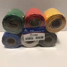 Carson-Dellosa Education  Rolled Scalloped Border Set  Primary Colors 6 Rolls
