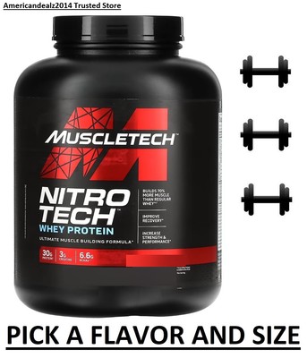 MuscleTech Nitro Tech Whey Protein Milk Chocolate, Strawberry, Vanilla Cream etc