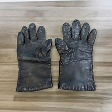 Vtg Lord  Taylor Dark Olive Green Soft Leather Gloves w 100 Cashmere Lining 7