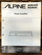 Alpine Model 3519 Power Amplifier  Service Manual *Original*