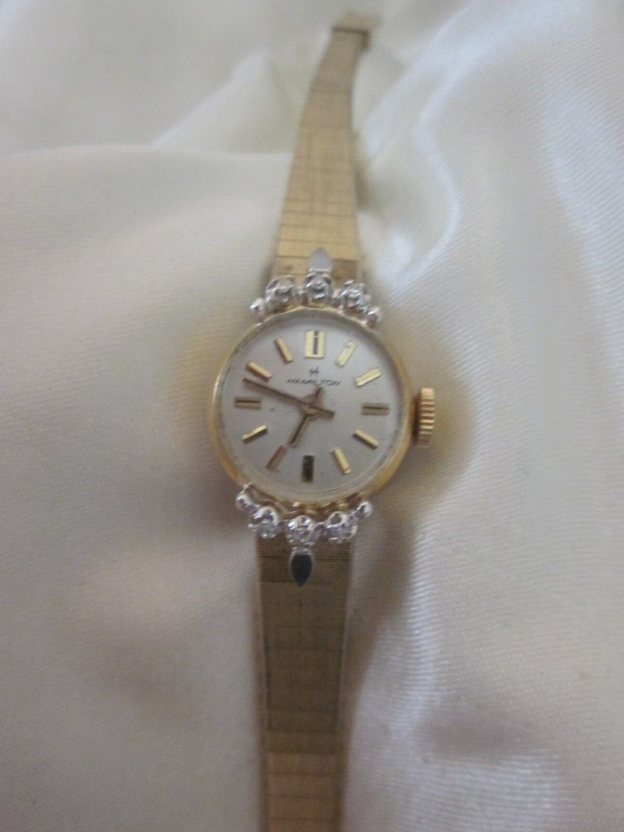 HAMILTON Swiss Manual Wind Gold Tone Band 10K RGP Bezel  display picture 3