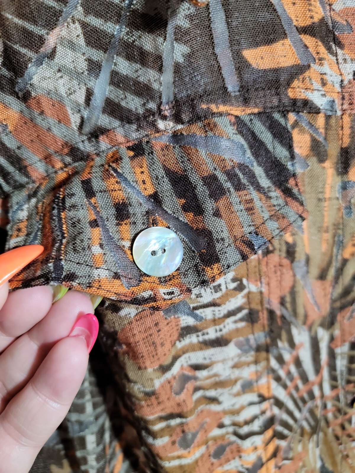 Ruby Rd Womens Blouse Brown/Orange Button Up Pock… - image 5