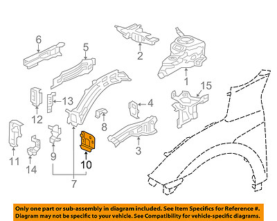 Honda Oem 16 17 Civic Fender Frame End Cap Right tba315zz Ebay