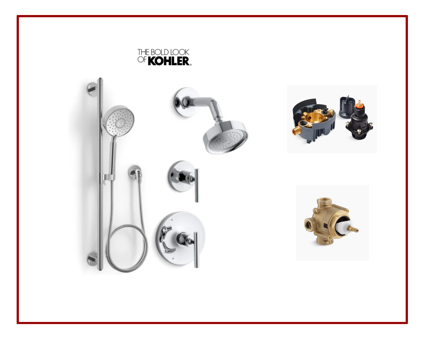 New Kohler Purist CP Lever  1.75  GPM Pol Chrome Shower System  Bundle N22