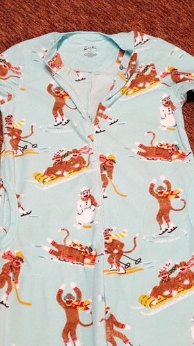 Nick & Nora DOWNHILL MONKEY Fleece 1-Pc Union Suit Pajamas Ladies Women's XXL - Picture 3 of 5
