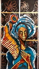 Mama Africa African Mother Abstract Art 100% hand painted Art