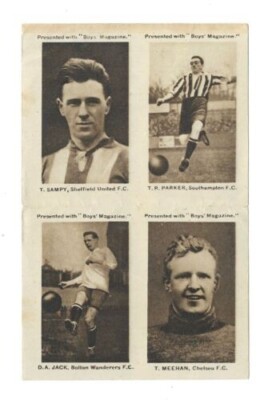 1923 - Jungen Magazin - 4 ungeschnittene Fußballer - Sampy - Parker - Jack - Meehan