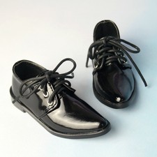 UncleSD17 ID BJD Shoes Black Mirror PU Leather Lace-up Pointed Toe Suit Shoes