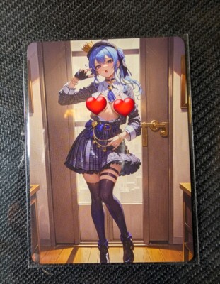 Hoshimachi Suisei Vtuber Naked Art Waifu Filp card (ART) Double Sided