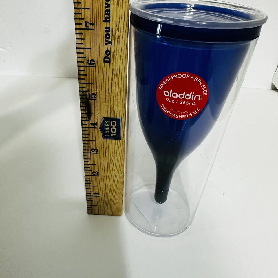 Copa/vaso de vino Aladdin - doble pared aislante - acrílico - con tapa Foto 4 de 4