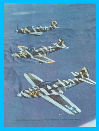 1945 WWII Airacobras fighter planes magazine print bomber gunner aviation