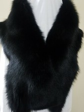 New Real Black Fox Fur Collar / Scarf One of a kind Made in USA