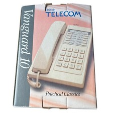 Vintage / Retro BT British Telecom Vanguard 10 Phone Cream Boxed with Manual