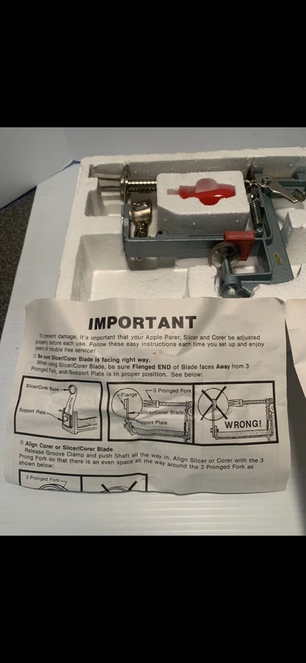 Norpro Apple Mate 1: Parer Slicer Corer Caja Original Instrucciones: Nuevo Stock Antiguo Foto 4 de 4