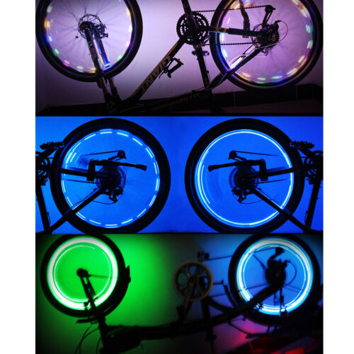 1/2 PCS 20 LED Bicycle Cycling Rim String Lights Bike Open & Close Wheel Spoke - Picture 2 of 13