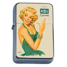 Vintage Pinup ILLUSTRATION Smoking Ad Oil Lighter