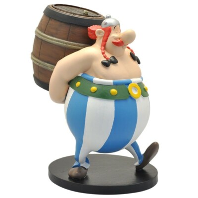 ASTERIX - Obelix und sein Fass Polystone Statue Plastoy