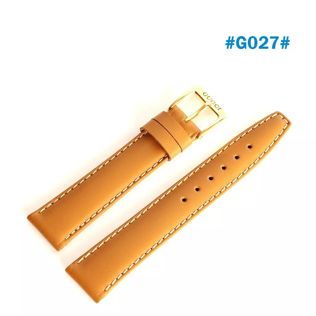 Gucci Bracelet Original en Cuir Marron Clair Beige avec Boucle Gucci, 16MM