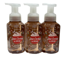 3 BATH  BODY WORKS HOT COCOA  CREAM GENTLE FOAMING HAND SOAP 8.75 FL OZ WASH