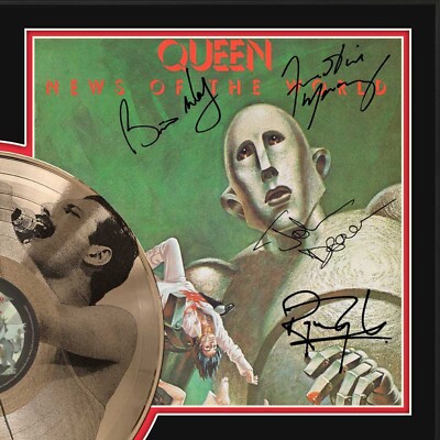 QUEEN クイーン サイン入りレコード NEWS OF THE WORLD Queen News Of The World Custom Etched Reproduction Signed LP