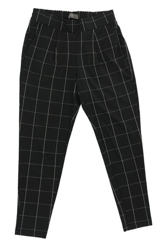 ICHI Kate Square Cropped Ladies Pants Trousers SIZE S Black White Check Stretch - Picture 2 of 7