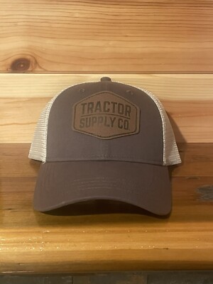 New TSC Tractor Supply Co Leather Patch Trucker Hat - SnapBack BaseBall Cap