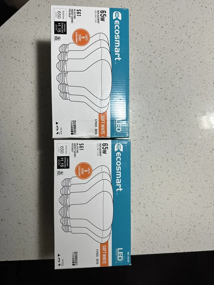 Lot of 17 NEW EcoSmart Bulbs - LED BR30 Bulbs Soft White Energy Star, & N VISION - Image 3 of 4