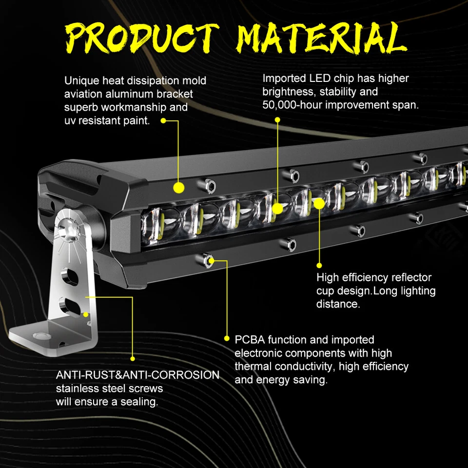 For 2006-2010 Hummer H3 Upper Roof Windshield Curved 50" LED Light Bar +Wire Kit - Image 3 of 4