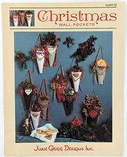 June Grigg Designs Inc. Leaflet 32 Christmas Wall Pockets Cross Stitch Pattern