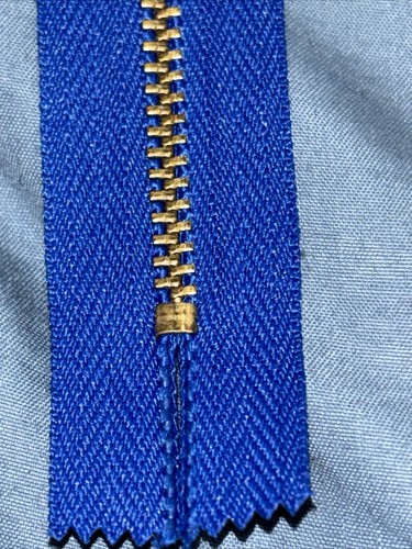 6 pantaloni ottone Talon 42 blu royal estremità chiusa metallo cerniera 4,5” USA vintage NOS - Foto 5 di 10