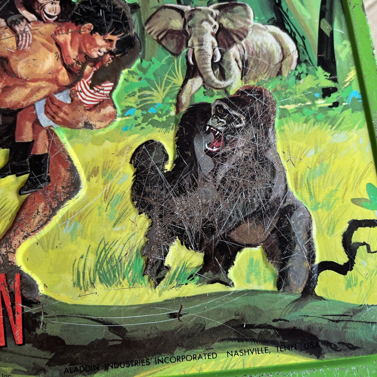 Vintage 1966 Tarzan Metal Lunch Box Aladdin Industries - No