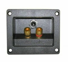 3 1/4 X 3 1/4 Inch Binding Post Speaker Terminal Square Cup Gold Connector