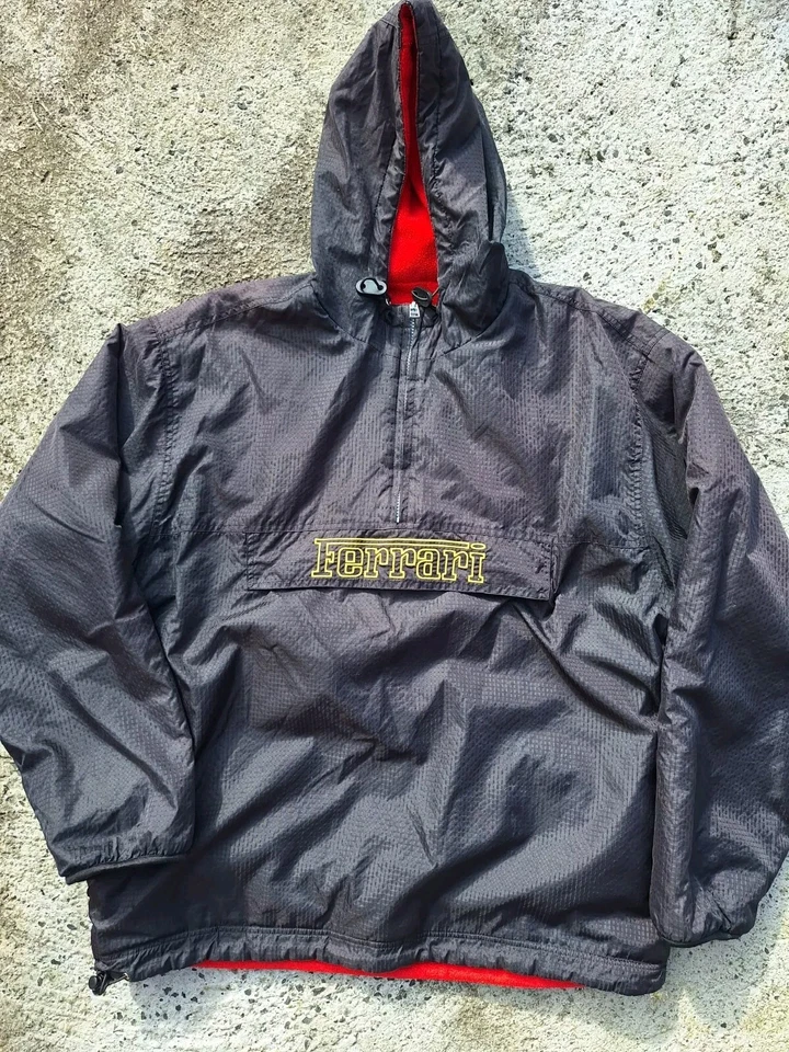 Vintage Ferarri Reversable Black/ Red Fleece Pullover Jacket  Size XL - Image 2 of 4