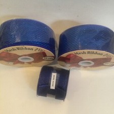 Metallic Blue Mesh Ribbon 3 Rolls 54 Yds 2 1/2 W NWT