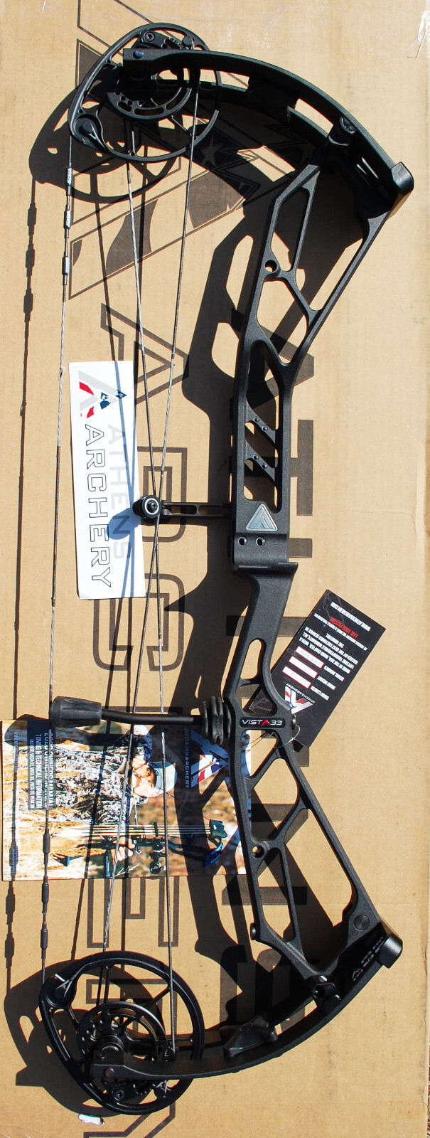 Athens Vista 33 Archery Compound Bow Black 65 lb 27 31 draw Left Hand