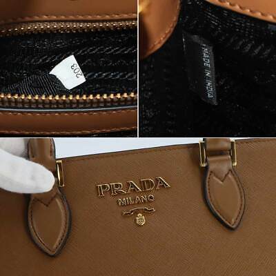 PRADA Saffiano 2way Hand Shoulder Bag Leather Brown 1BA227 PRADA Saffiano 2way Hand Shoulder Bag Leather Brown 1BA227