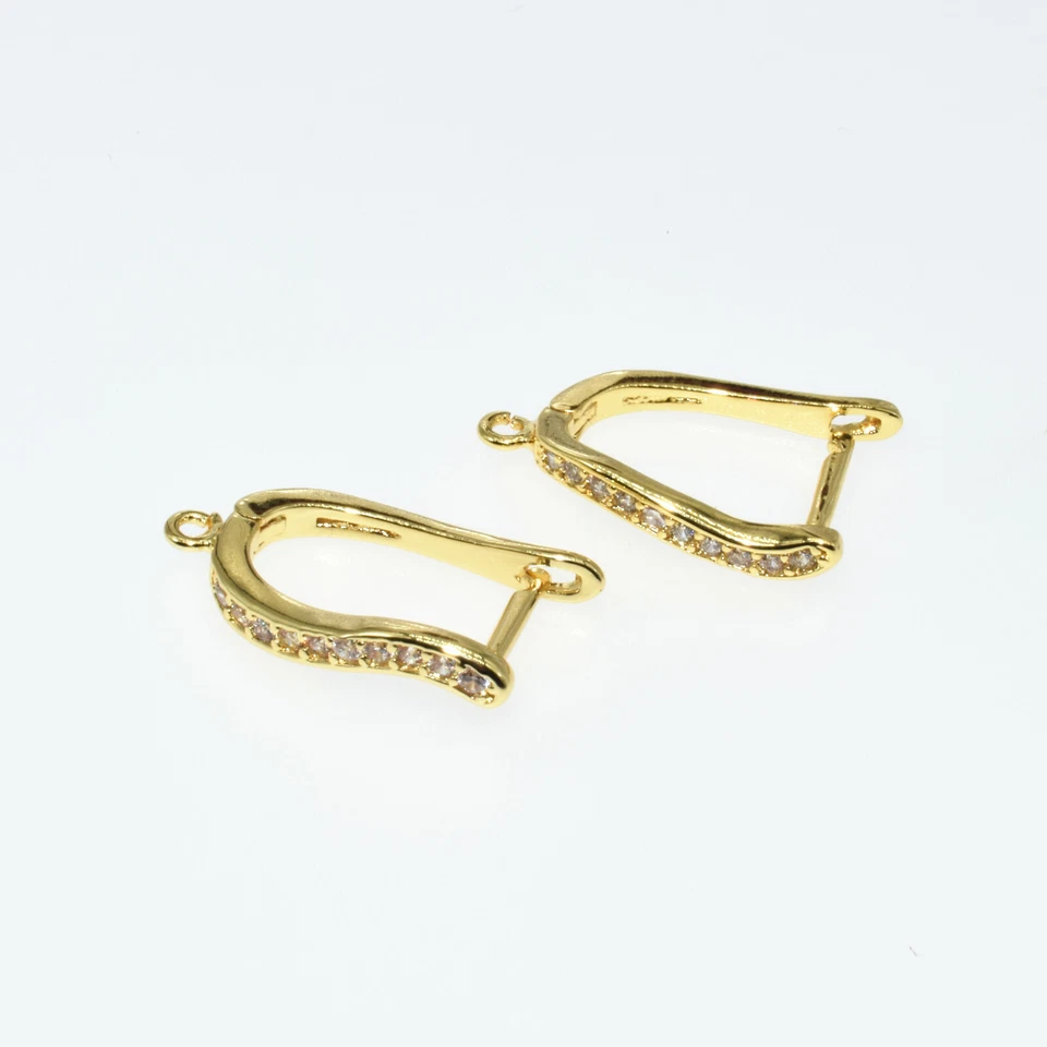 S925 Real Silver 18K Gold Filled Jewelry Earring Findings Pinch Bale Earwires E3 - Image 4 of 4