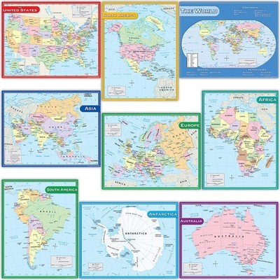TEACHER CREATED RESOURCES TCR9689 Map Charts Set Of 9