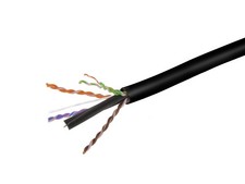Monoprice Cat6 Plenum Bulk Cable 500ft Black For Networking LAN Modems Routers