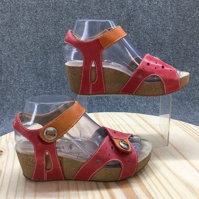 Romika Sandals Womens 37 Floria Ankle Straps Multicolor Leather Wedge Casual
