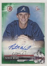 2017 Bowman Retail Prospect Auto Green 70/99 Patrick Weigel #PA-PW Auto no9
