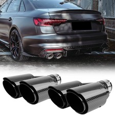For Audi S3 S4 S5 S6 A4 A5 A6 Dual Exhaust Tips 2.5 In To 4 Out Carbon Fiber For Audi S3 S4 S5 S6 A4 A5 A6 Dual Exhaust Tips 2.5 In To 4 Out Carbon Fiber