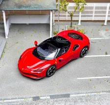 EY BBR 1:64 SF90 Rosso Corsa Sports Model Diecast Display Car 