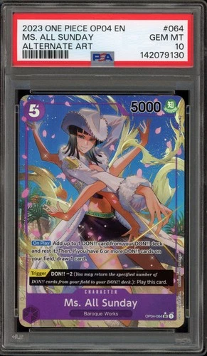 One Piece CCG Ms. All Sunday Alternate Art OP04-064 PSA 10 Gem Mint